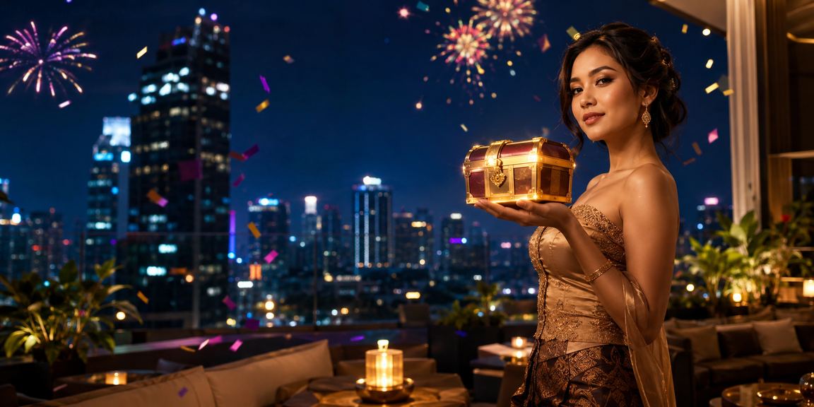 Suasana festival hiburan dan taruhan olahraga dengan layar pertandingan esports yang meriah