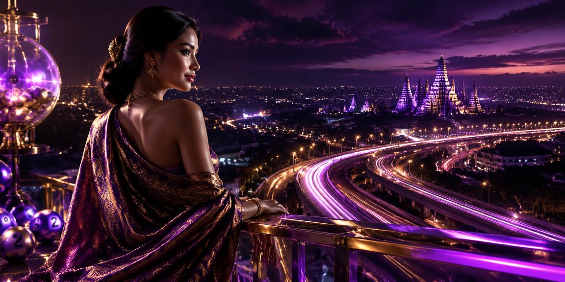 Tampilan layar neon dengan angka lotre dan taruhan yang bersinar di malam hari